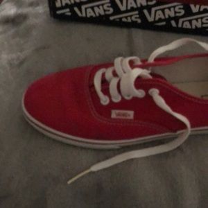 Red and white vans